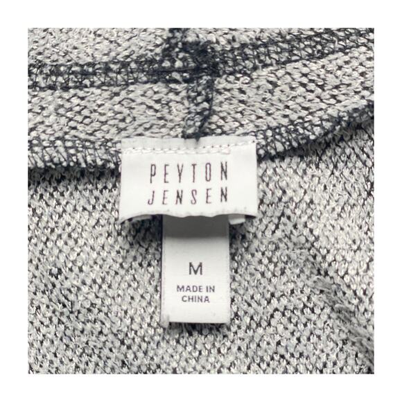 Peyton Jensen Black White Plaid Open Front Cardigan Sweater Women’s Medium - Picture 7 of 16